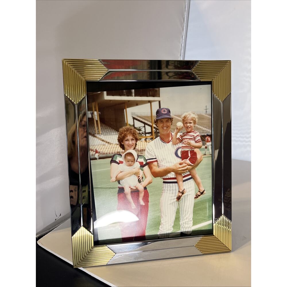 NOS Solid Brass Photo Frame Vintage Hand Polished Lacquer Coated 8 X 10